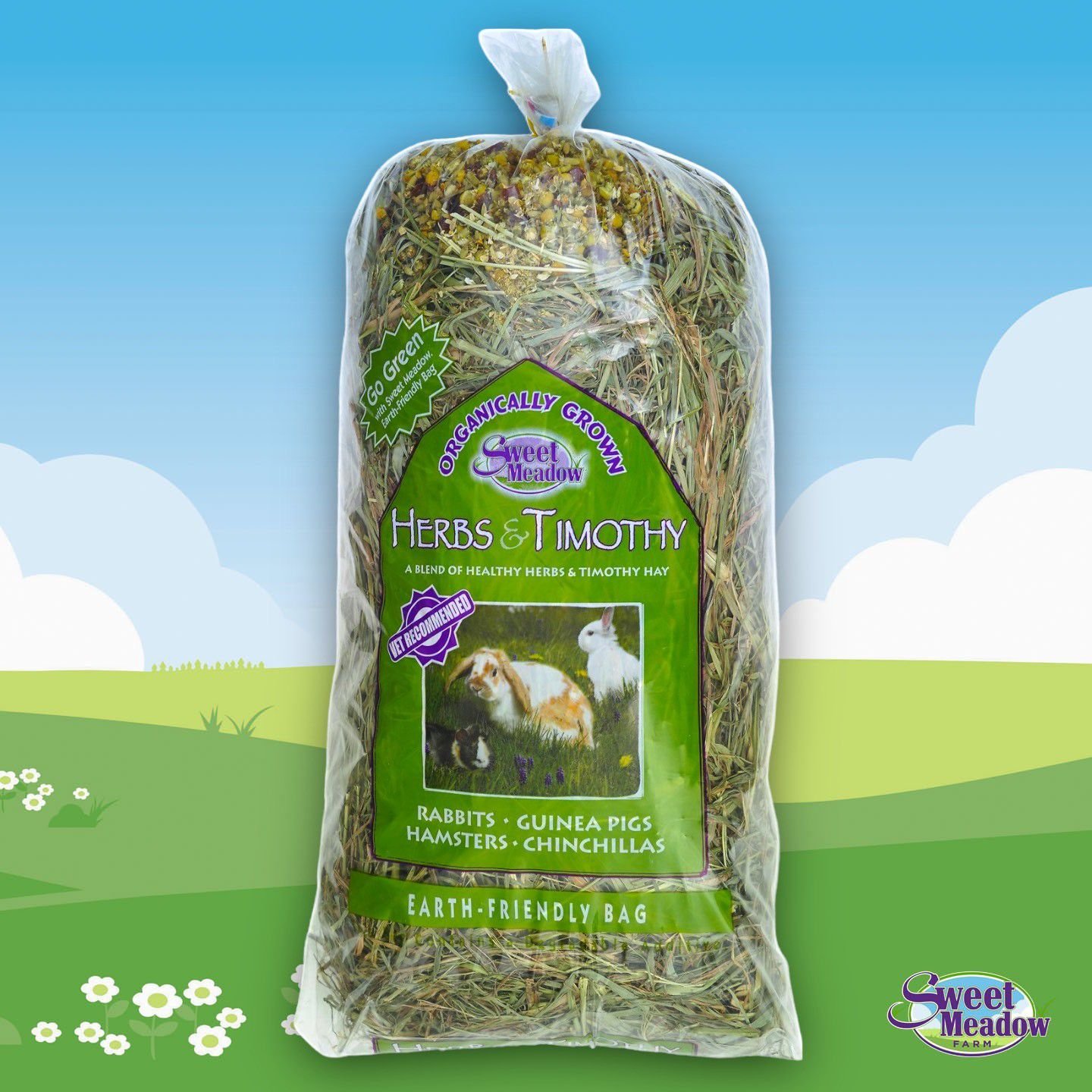 SWEET MEADOW FARM Herbs & Timothy Hay Organic Small Pet Food, 20-oz bag -  Chewy.com