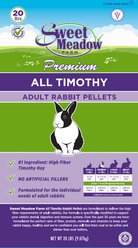 Sweet Meadow Farm Timothy Pellets Adult Rabbit Food, 20-lb bag