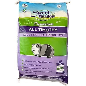 Sweet Meadow Farm Premium Timothy Pellets Adult Guinea Pig Food, 40-lb bag