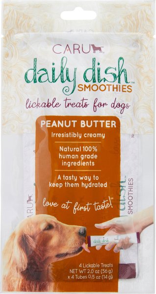 Caru Daily Dish Smoothies Peanut Butter Flavored Lickable Dog Treats, 0.5-oz tube, 4 count slide 1 of 6