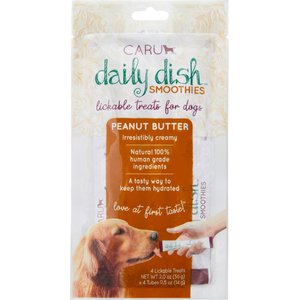 Caru Daily Dish Smoothies Peanut Butter Flavored Lickable Dog Treats, 0.5-oz tube, 4 count