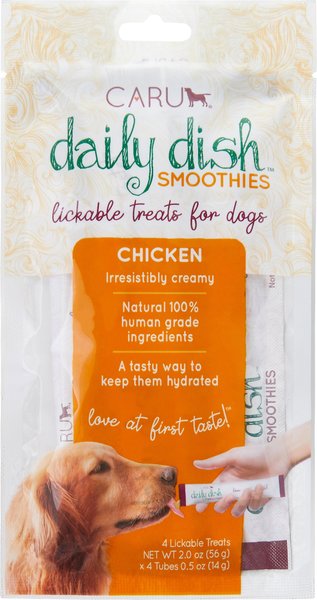 Caru Daily Dish Smoothies Chicken Flavored Lickable Dog Treats, 0.5-oz tube, 4 count slide 1 of 5