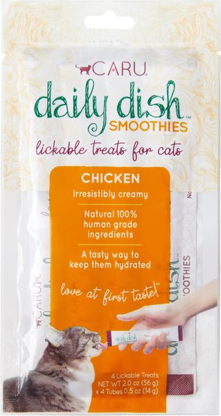 CARU Daily Dish Smoothies Chicken Flavored Lickable Cat Treats, 0.5-oz ...