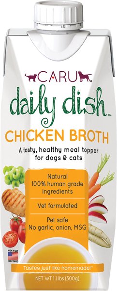 Caru Daily Dish Chicken Broth Human-Grade Dog & Cat Wet Food Topper, 1.1-lb bottle slide 1 of 8