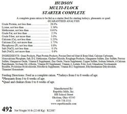 Hudson Feeds 28% Protein Multi-Flock Starter Complete Poultry Feed, 50-lb bag slide 2 of 5