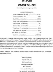 Hudson Feeds Rabbit Feeds Pellets Rabbit Food, 50-lb bag slide 2 of 3