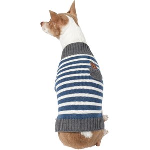 Wagatude Blue Striped Pocket Bear Dog Sweater, X-Small