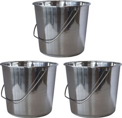 AmeriHome Stainless Steel Bucket Set, 3 count, Medium