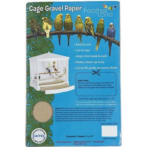 Caitec Featherland Paradise Cage Gravel Paper Bird Cage Liners, 7 count