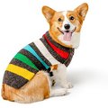 Chilly Dog Charcoal Striped Wool Dog Sweater, Medium