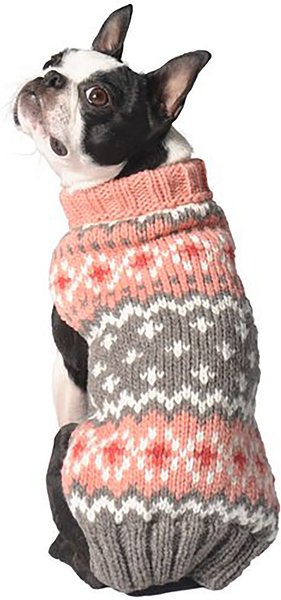Chilly Dog Peach Fairisle Dog Sweater, XX-Small slide 1 of 5