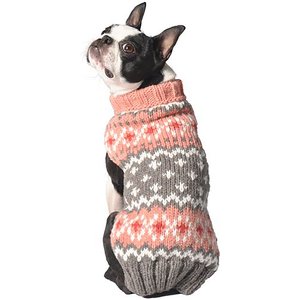 Chilly Dog Peach Fairisle Dog Sweater, X-Small