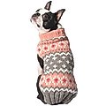 Chilly Dog Peach Fairisle Dog Sweater, XX-Large