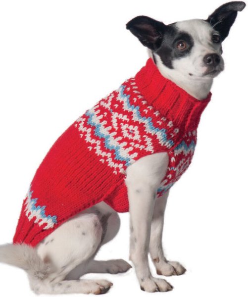 Chilly Dog Red Nordic Wool Dog Sweater, XX-Small slide 1 of 6
