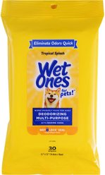 Wet Ones Deodorizing Multi-Purpose Tropical Splash Scent Dog Wipes, 30 count