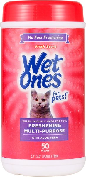 Wet Ones Freshing Multi-Purpose Fresh Scent Cat Wipes, 50 count slide 1 of 3