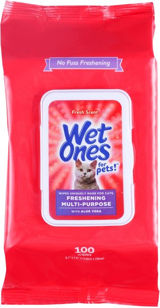 Wet Ones Freshing Multi-Purpose Fresh Scent Cat Wipes, 100 count slide 1 of 3