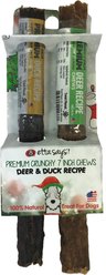 Etta Says! Premium Crunchy 7-in Deer & Duck Recipe Chews Holiday Dog Treats, 2 count