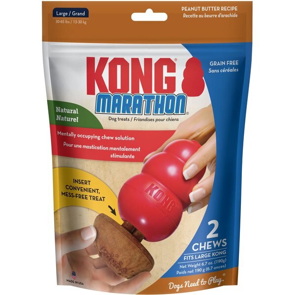 KONG Marathon Peanut Butter Recipe GrainFree Dog Chew Large Treats, 2