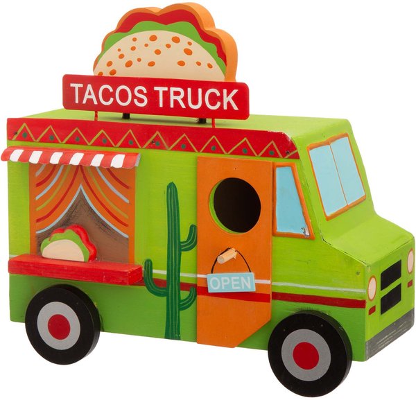 Glitzhome Wooden Mexico Taco Truck Bird House, 9.45-in slide 1 of 6