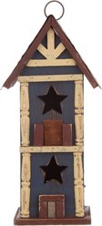 Glitzhome Solid Wood & Metal Bird House, 12.60-in
