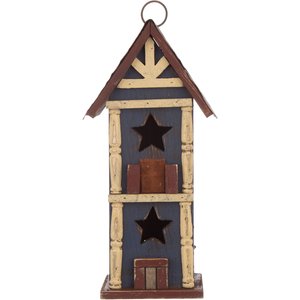 Glitzhome Solid Wood & Metal Bird House, 12.60-in