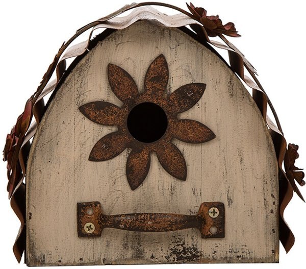 Glitzhome Distressed Solid Wood Bird House, 7.09-in slide 1 of 4
