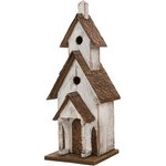 Glitzhome Oversized Wooden & Rustic Metal Patriotic Bird House, 24.41-in