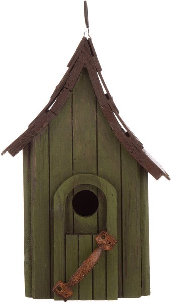 Glitzhome Distressed Wooden Bird House, 11.61-in slide 1 of 4