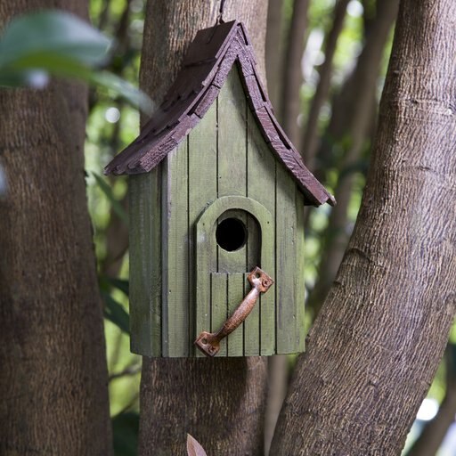 Glitzhome Distressed Wooden Bird House, 11.61-in