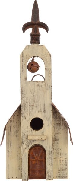 Glitzhome Distressed Wooden Bird House, 15.63-in slide 1 of 4