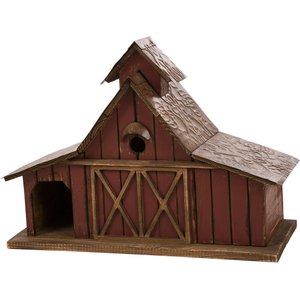 Glitzhome Extra-Large Rustic Wood Barn Bird House, 20.67-in