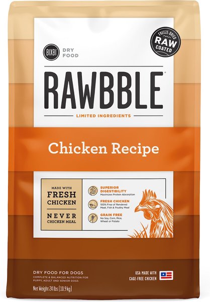 BIXBI RAWBBLE Fresh Chicken Recipe Limited Ingredient Grain-Free Dry Dog Food, 24-lb bag slide 1 of 7