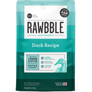 BIXBI RAWBBLE Fresh Duck Recipe Limited Ingredient Grain-Free Dry Dog Food, 24-lb bag