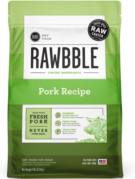 BIXBI RAWBBLE Fresh Pork Recipe Limited Ingredient Grain-Free Dry Dog Food, 24-lb bag slide 1 of 7