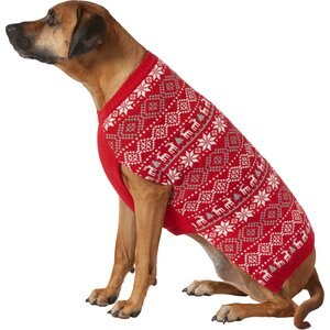 Frisco Reindeer Fair Isle Dog & Cat Christmas Sweater, Red, XXX-Large