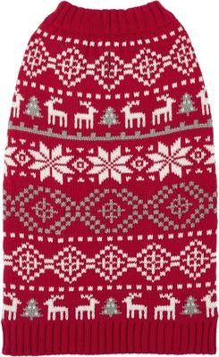 Show full view: Frisco Reindeer Fair Isle Dog & Cat Christmas Sweater, Red, XXX-Large slide 3 of 8