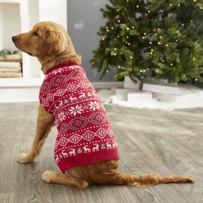 Show full view: Frisco Reindeer Fair Isle Dog & Cat Christmas Sweater, Red, XXX-Large slide 5 of 8