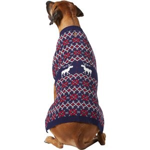 Frisco Moose Fair Isle Dog & Cat Sweater, Navy, XXX-Large