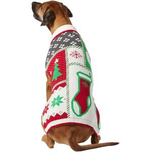 Frisco Grandma's Holiday Patchwork Dog & Cat Christmas Sweater, XXX-Large