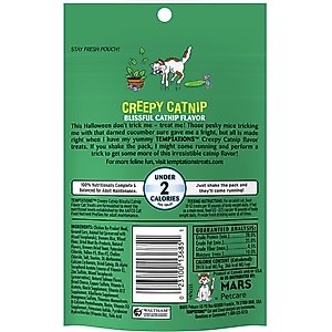 Temptations Creepy Catnip Blissful Catnip Flavor Cat Treats, 3-oz bag