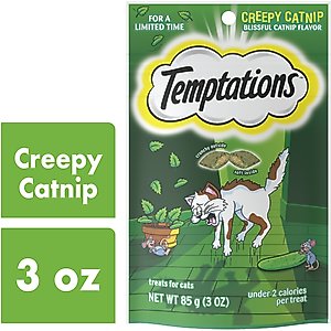 Temptations Creepy Catnip Blissful Catnip Flavor Cat Treats, 3-oz bag