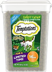 Temptations Creepy Catnip Blissful Catnip Flavor Cat Treats, 16-oz tub