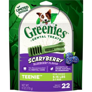 Greenies Scary Berry Blueberry Flavor Teenie Dental Dog Treats, 6-oz bag