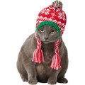 Frisco Fair Isle Dog & Cat Knitted Hat, Red/Green, X-Small/Small