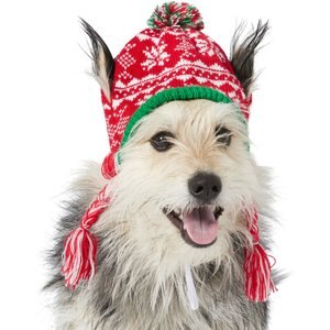 Frisco Fair Isle Dog & Cat Knitted Hat, Red/Green, X-Large/XX-Large