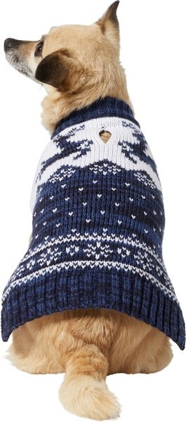 Frisco Deluxe Marled Fair Isle Reindeer Dog & Cat Sweater, Navy, 1 count, X-Large slide 1 of 7