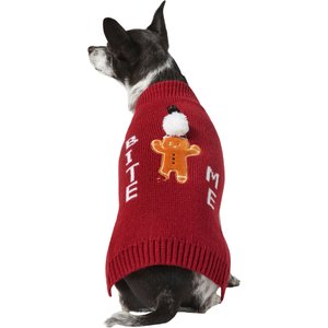 Frisco Bite Me Gingerbread Dog & Cat Christmas Sweater, Large