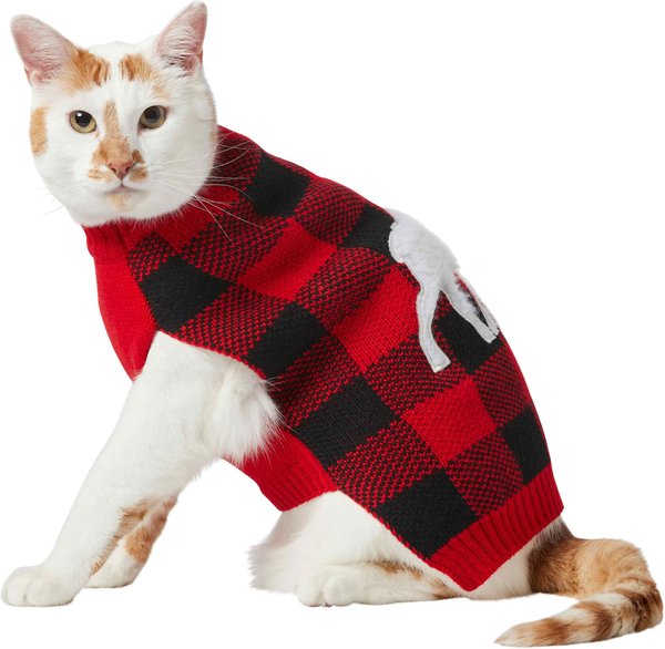 Frisco Plaid Moose Dog & Cat Sweater, X-Small slide 1 of 8
