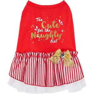Frisco Too Cute for the Naughty List Dog & Cat Dress, X-Small